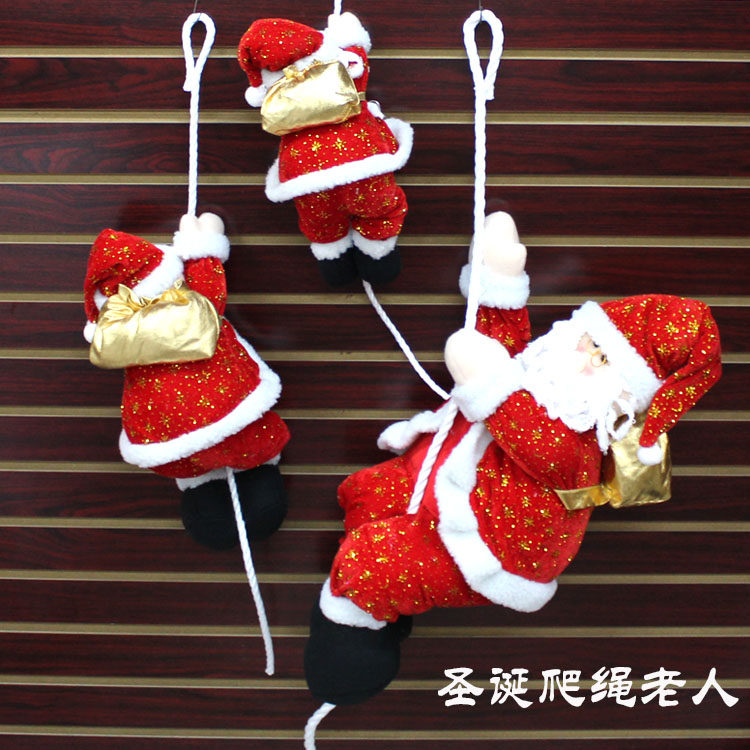 Christmas decorations Christmas old man climbing rope for old man Hanging Accessories Doll Gift Christmas Pendant Shop Window Pendant