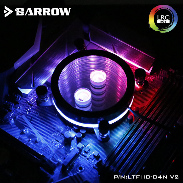 Barrow INTEL platform jet type microchannel CPU water cooling head to revered version LTFHB-04N V2