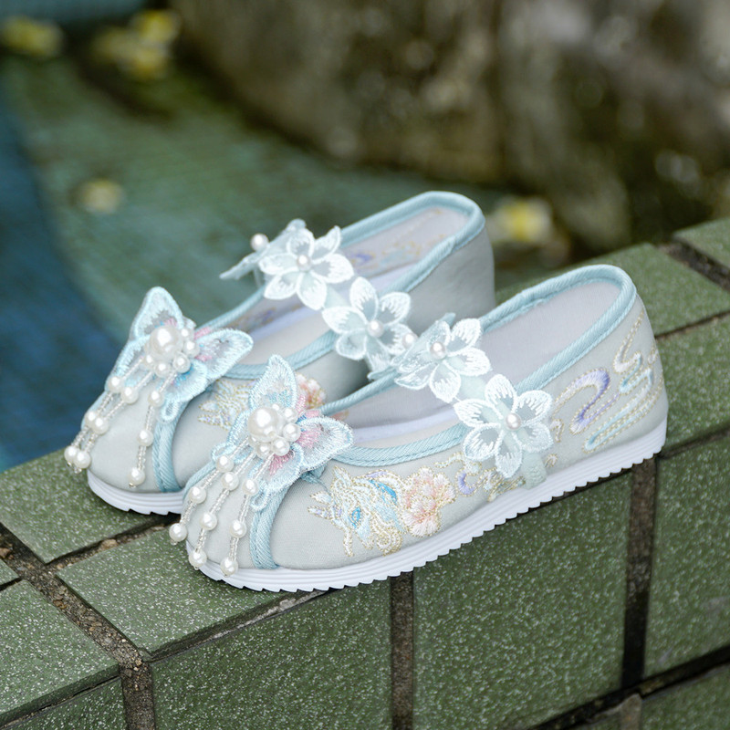 Traditional Chinese Style Shoes for Girls, Summer Old Beijing Embroidered Shoes, Chinese Style Baby Costume Performance Shoes for Older Children