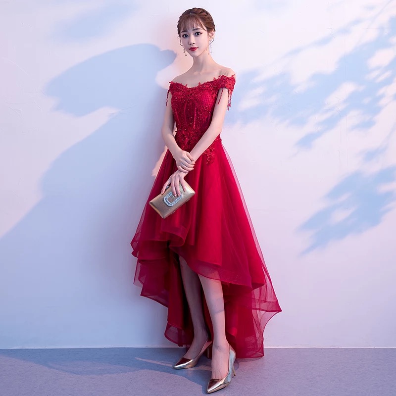 Evening dress for bride, red skirt, 2019, asymmetric cut, suitable for teen Evening dress for bride, red skirt, 2019, asymmetric cut, suitable for teen