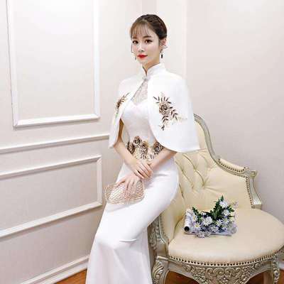 Lightweight cheongsam, long elegant evening dress, 2019 years, light style, Chinese style Lightweight cheongsam, long elegant evening dress, 2019 years, light style, Chinese style