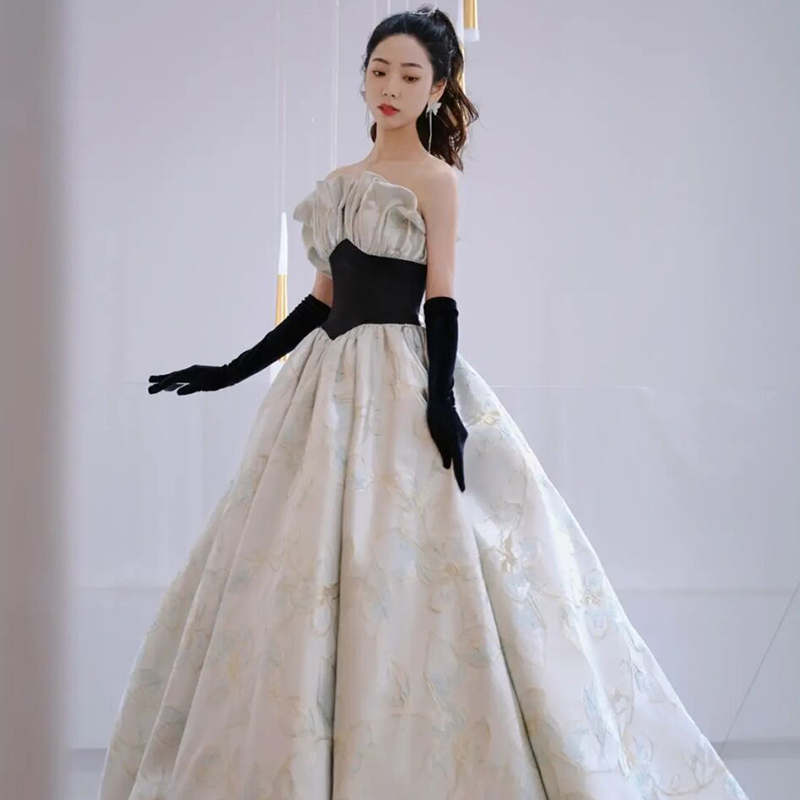 Elite elegant evening dress, bright catchy style, Birthday gift