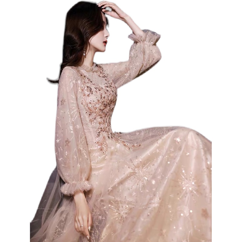 Long elite evening dress, 2021 collection, long sleeve, french style Long elite evening dress, 2021 collection, long sleeve, french style