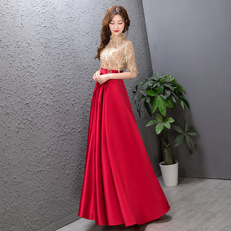 Modern evening dress, red wedding shoes, 2019 Modern evening dress, red wedding shoes, 2019
