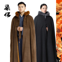 Shangyuan autumn and winter plus velvet cloak monk meditation cloak sitting mantle monk suit long coat trench coat