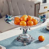 Legal European-style palace soft decorations enamel color large number crystal clear fruit tray tea table living-room table creative gowels