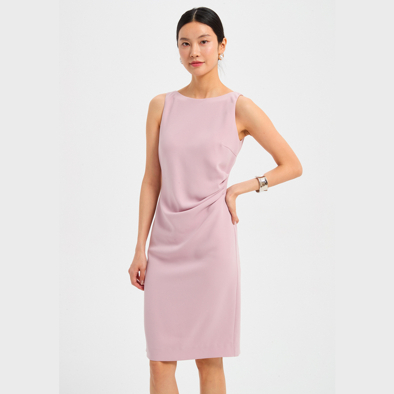 Gu Ailing's Celebrity-Inspired Triacetate Fitted Pleated Professional Dress with Side Slit and Bodycon Skirt, Business Suit Dress Gu Ailing's Celebrity-Inspired Triacetate Fitted Pleated Professional Dress with Side Slit and Bodycon Skirt, Business Suit Dress