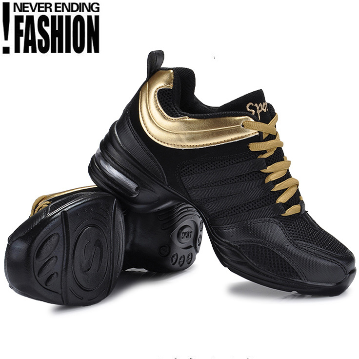 Summer Net Face Breathable Dance Shoes Square Dance Shoes Women Style Heightening Fitness Playground Shoes Soft Bottom Jazz Modern Dance Shoes