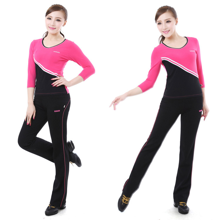 Kessel new stretch dance suit Fitness suit Cotton yoga suit Aerobics suit Square dance suit