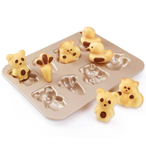 School kitchen children cartoon cake mold baking Madeleine bear duck small bread mold home baking pan oven