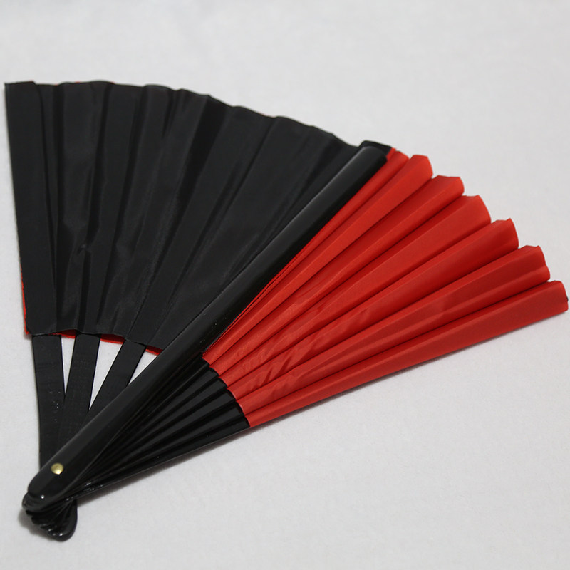 Double-sided silver red black tai chi fan kung fu fan two-color mulan fan song dance fan gold fan