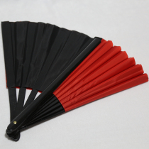 Double-sided silver red black Tai chi fan Kung fu fan ringing fan Two-color Mulan fan Yangge dance fan Golden fan