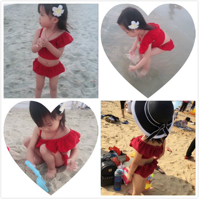 Đồ bơi trẻ em Hàn Quốc bé gái bé gái mặc bikini trẻ em chia đôi đồ bơi 1-3 tuổi -10 tuổi Đồ bơi - Bộ đồ bơi của Kid đồ bơi nàng tiên cá
