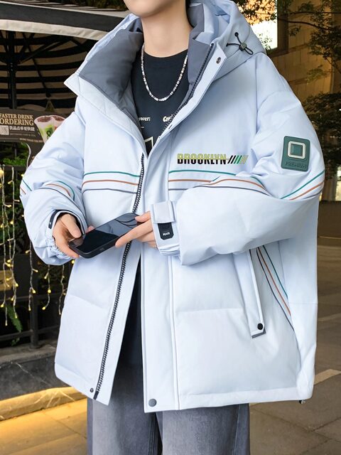 Men's down Jacket Winter 2025 New Hooded Coat Men's Thickened Warm Youth White Duck down Lightweight Cold-Proof Clothing
