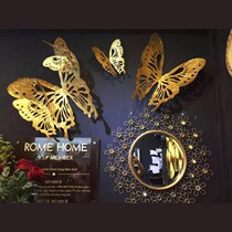 European style wall decoration metal hollow butterfly living room bedroom hotel cafe metal three-dimensional wall decoration creative decoration