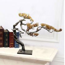 Chinese style Zhaocai welcome pine ornaments hotel lobby metal sculpture model room living room porch desktop creative decoration