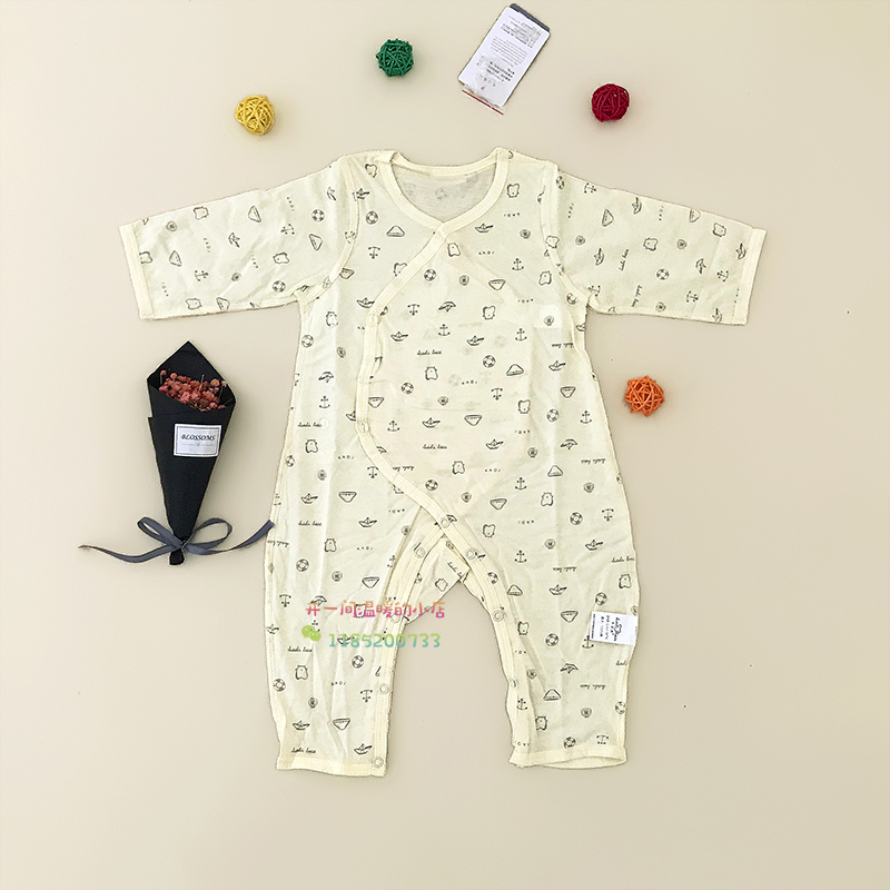 Cardi bear baby long-sleeved slanted jumpsuit newborn butterfly romper summer male and female baby strappy romper