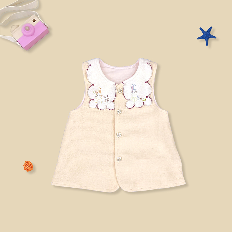 Cardi bear girl baby spring and autumn baby folio clip double-layer vest female baby warm vest girl cute vest