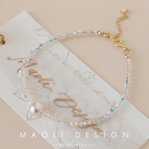 MAOLI USA Imports 14k packs of gold schists Crystal natural intense light penetrating Freshwater Pearl Bracelet Bracelet