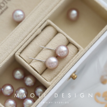 MAOLI 925 sterling silver high quality grape purple round natural freshwater pearl stud earrings simple versatile