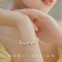 MAOLI Pure Hand Woven American Import 14K Bag Gold Natural Freshwater Pearl Adjustable Bracelet Handstring