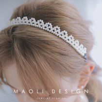 MAOLI Lower afternoon tea handwoven natural fresh water pearl hair with fairy air maiden sweet and white with hair accessories