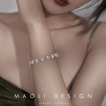 MAOLI cat small claws hand woven natural freshwater pearl imports 14K Baugold adjustable delicate bracelet
