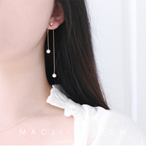 MAOLI USA Imports 14k BAGS GOLD NATURAL FRESH WATER PEARL GOLD BEAN BEAN TEMPERAMENT 100 LAP ASYMMETRY EARLINE
