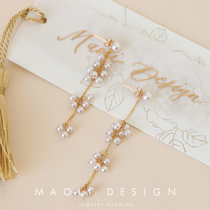 MAOLI small crowdsourced day series little fresher 14k bag gold intense light positive round powder fresh water pearl earline earrings