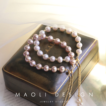 MAOLI Purple Twilight White Mist American 14K Gold Natural Freshwater Pearl Simple Joker Adjustable Bracelet