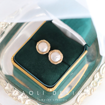 MAOLI Hepburn hand weaves American imported 14K bag gold retro natural baroque earrings woman