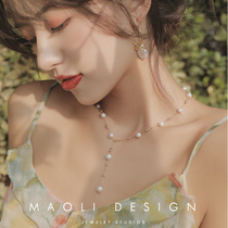 MAOLI Comic Starry Homemade American Import 14K Bag Gold Natural With Nuclear Intense Light Freshwater Pearl Necklace