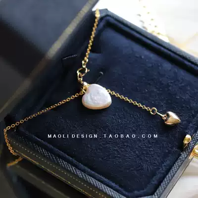 MAOLI as first seen the exclusive original 14K gold Alien Baroque freshwater pearl love pendant