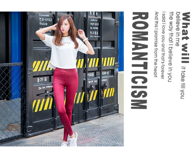 Mùa xuân và mùa thu thoáng khí của phụ nữ giả da quần legging phần mỏng mặc quần thun chân là quần mỏng quần nữ kích thước lớn quần đũi nữ