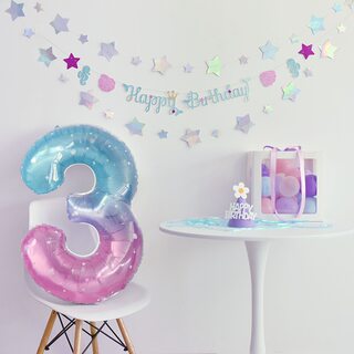 Korean net balloon birthday fantasy starry sky gradient children