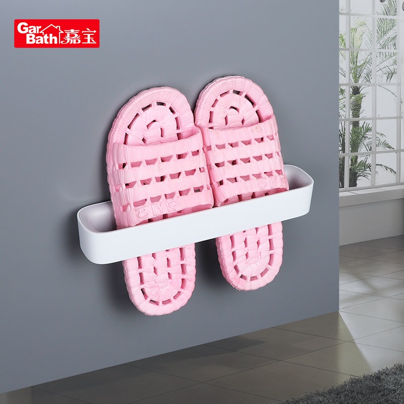 Bathroom slippers rack wall-mounted Perforated Dressing Room Shelve Shoes containing devinator hanging shoes Toilet Hair Towel Rack