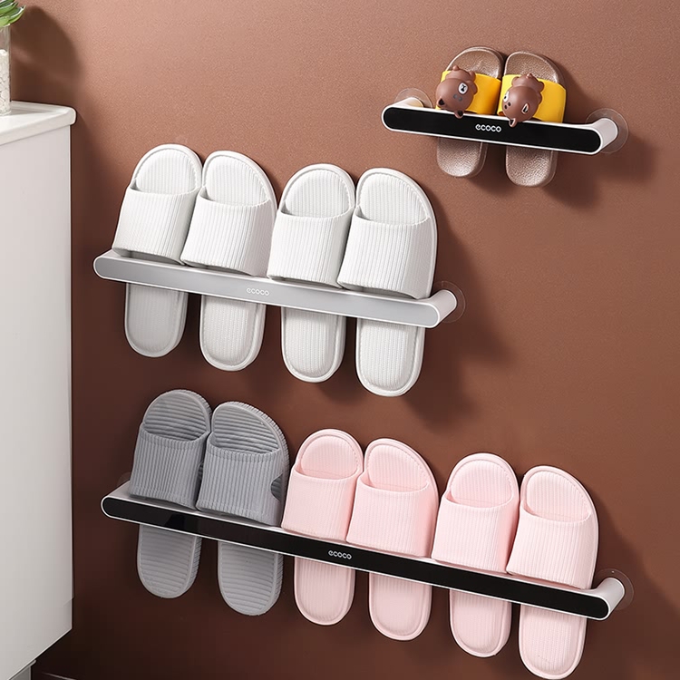 Bathroom slipper rack wall-mounted free punching bathroom slipper storage rack bathroom creative toilet drain shelf