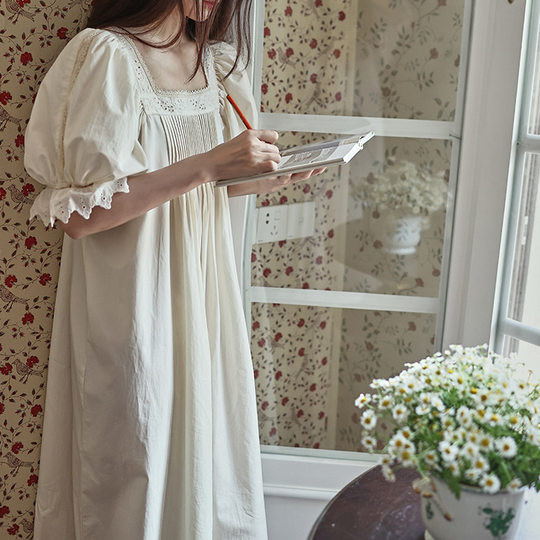 Long Staple Cotton Home Clothes Pure Cotton Washed Palace Style Summer