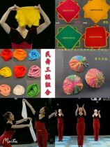  Ethnic folk dance examination level three grab bag small costume designer Gauze towel flower handkerchief three-piece suit combination examination level
