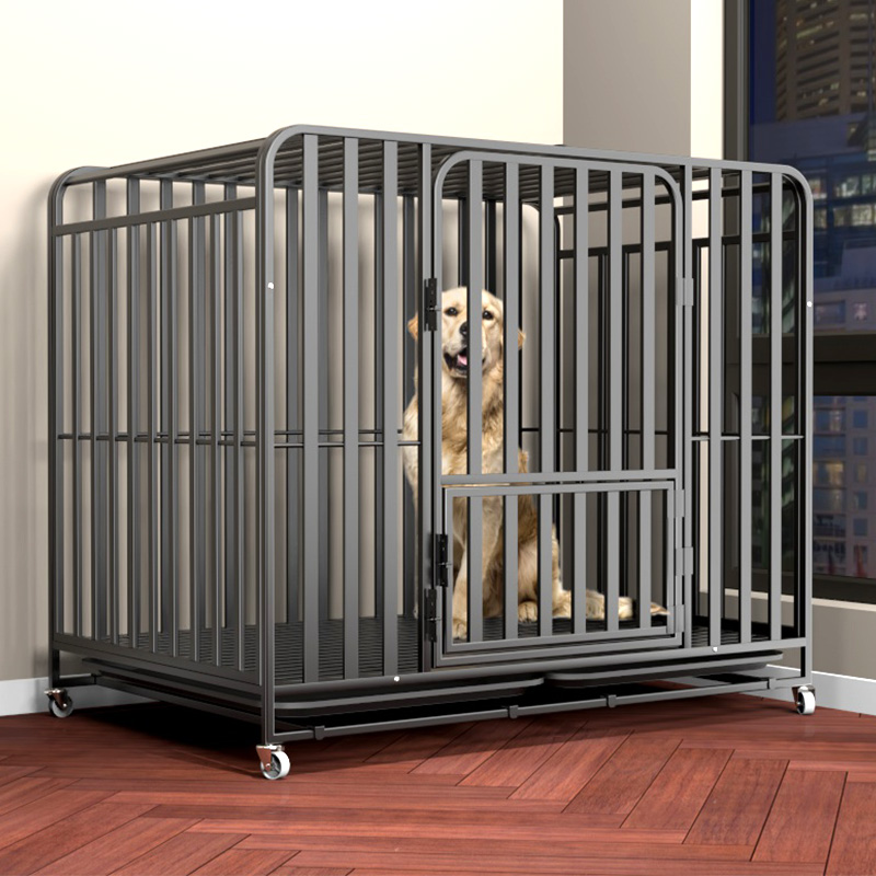 Dog cage large dog medium dog dog cage with toilet separation household indoor and outdoor golden retriever labrador cage