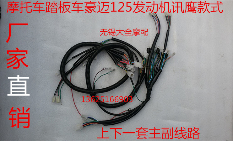 Motorcycle accessories Scooter 125 Fuxi Qiaoge imitation Xunying 125 whole car cable 100 whole car line