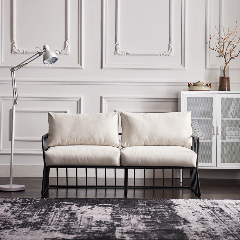 Clothing store sofa Nordic wrought iron retro card seat net red dining room coffee industrial style studio double removable and washable