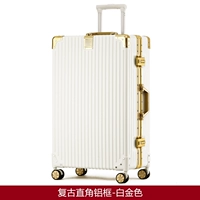 Антикварная прямоугольная алюминиевая рама-белое золото.