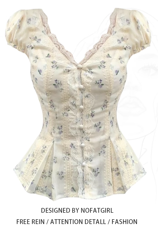 Plus Size Elegant V-Neck Shirt vs Regular Lace Blouses - Taobao product photo 7