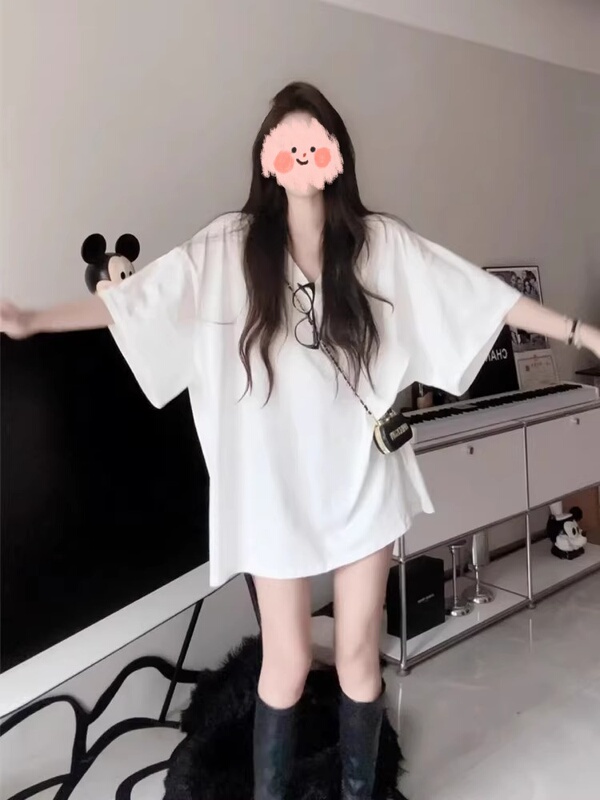 Plus Size Fat Girl Pure and Gentle Soft White Batwing Sleeve Loose Sexy Half-Sleeve T-Shirt Lazy Casual Top Plus Size Fat Girl Pure and Gentle Soft White Batwing Sleeve Loose Sexy Half-Sleeve T-Shirt Lazy Casual Top