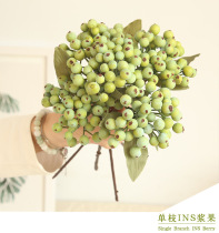 INS Green Bean Branches Simulation Flowers Harvest Fruits Fruiting Fruit Branches Berries Home Living Room Green Plant Accessories Grass accessories Flowers Pendulum pieces