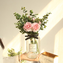 Nordic Emulation Green Leafy Berries Rose Bouquet Forest Wind Home Decoration Floral Art Pendulum table Cabinet Table Furnishing