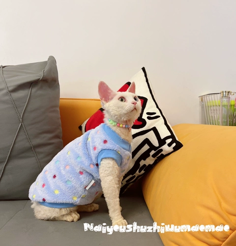 Крем - это безволосая одежда для кошки сфинкс Devin осень и зимняя детская бархатная домашняя кошка теплый жилет Бесплатная доставка