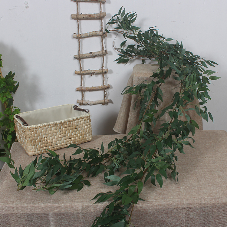 Simulation willow leaf decorative flower rattan ins Nordic suspended ceiling winding false leaves wedding wedding green plant leaves