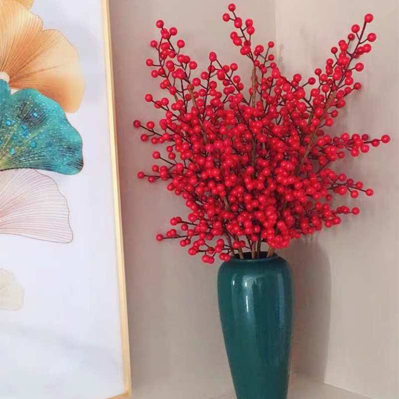 Chestnut red fake fruit simulation flower room Spring Festival festival New Year decoration winter blossom red berries